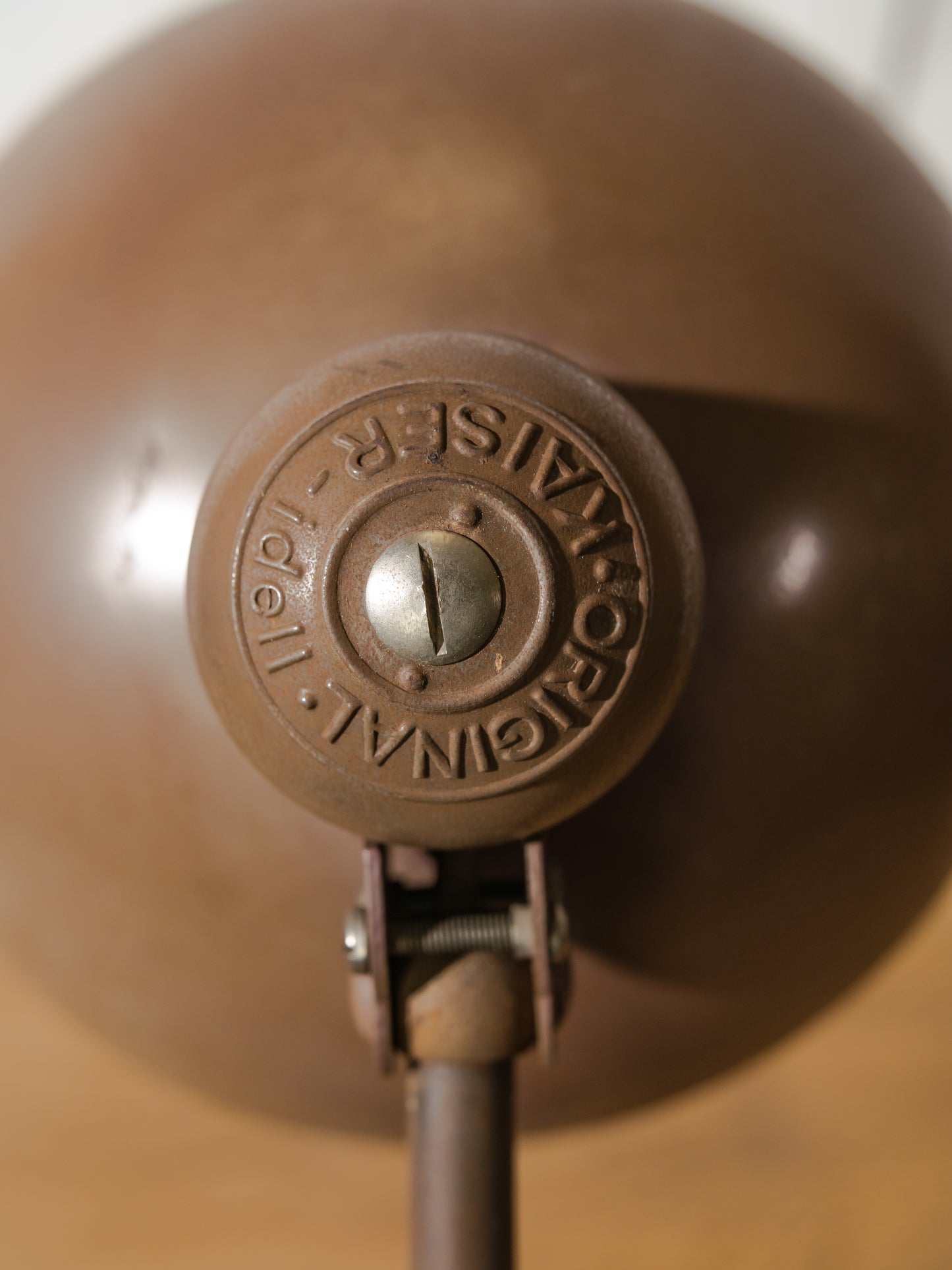 Brown Kaiser Idell 6556 Table Lamp, Bauhaus design by Christian Dell, 1940s Vintage Table lighting, Super Lampshade