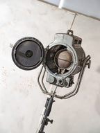 Vintage ARRI 2KW Arnold & Richter Cinema Spotlight Floor Lamp: Hollywood Theater Lighting, Patina