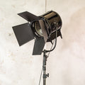 Vintage Berkey Italia Film Spotlight Floor Lamp on Industrial Tripod | Hollywood Studio Light | Cinematographer Decor
