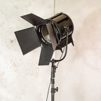 Vintage Berkey Italia Film Spotlight Floor Lamp on Industrial Tripod | Hollywood Studio Light | Cinematographer Decor