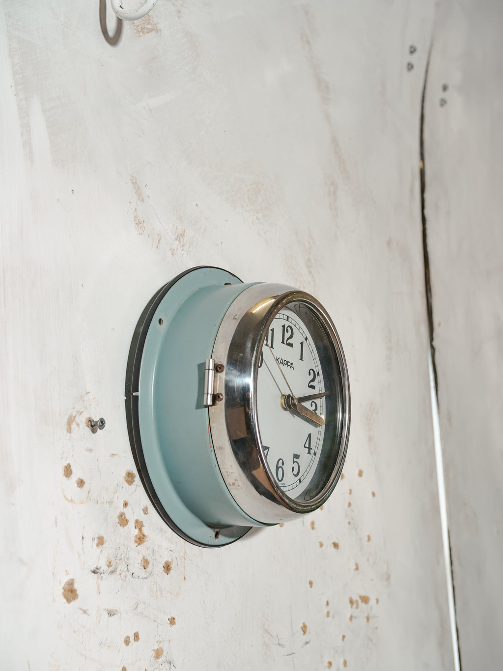 Kappa Vintage Blue Industrial Steel Slave Wall clock, Quartz Maritime Nautical ship Time clock produced in Korea