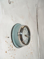 Kappa Vintage Blue Industrial Steel Slave Wall clock, Quartz Maritime Nautical ship Time clock produced in Korea