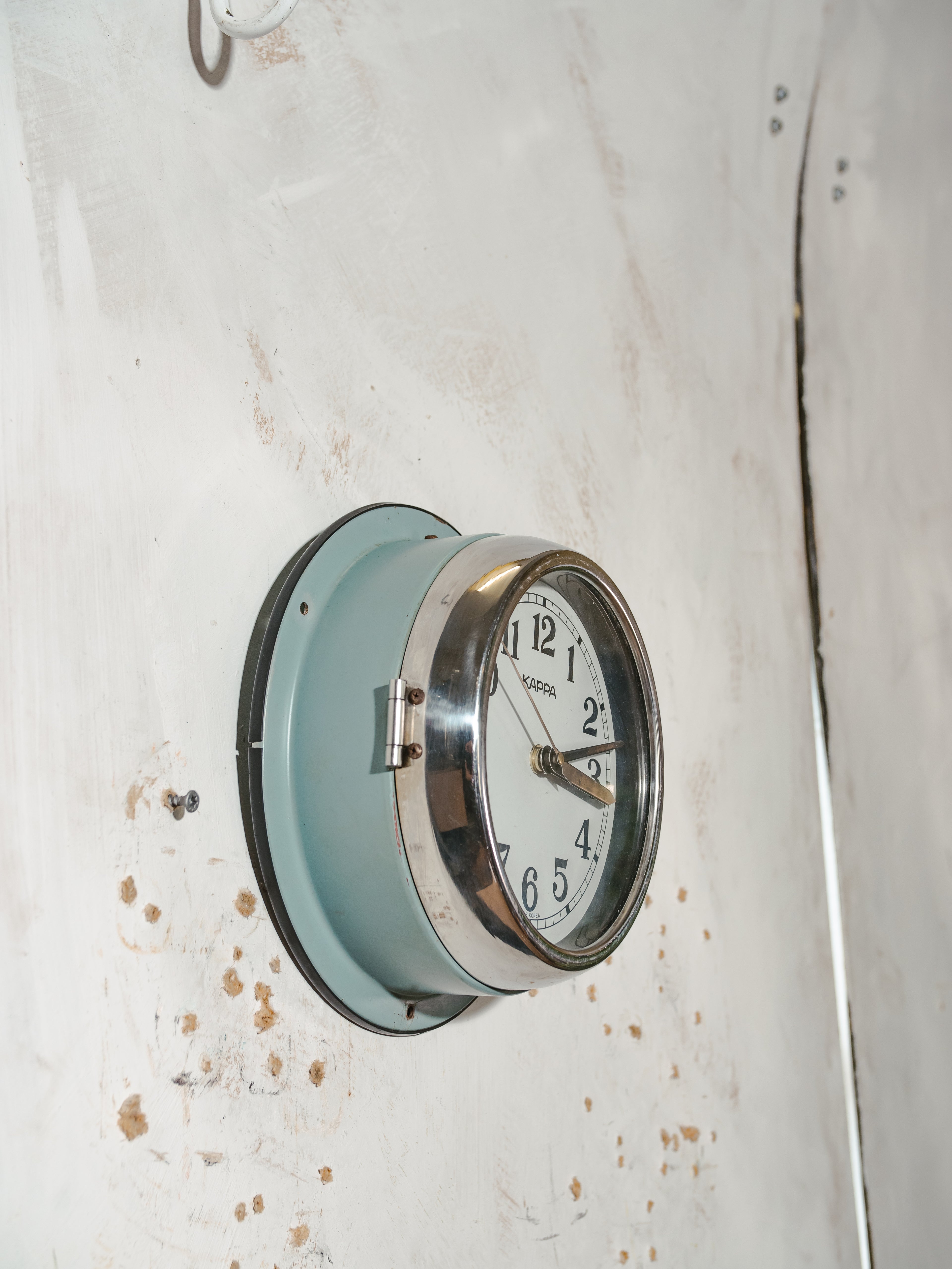 Kappa Vintage Blue Industrial Steel Slave Wall clock, Quartz Maritime Nautical ship Time clock produced in Korea