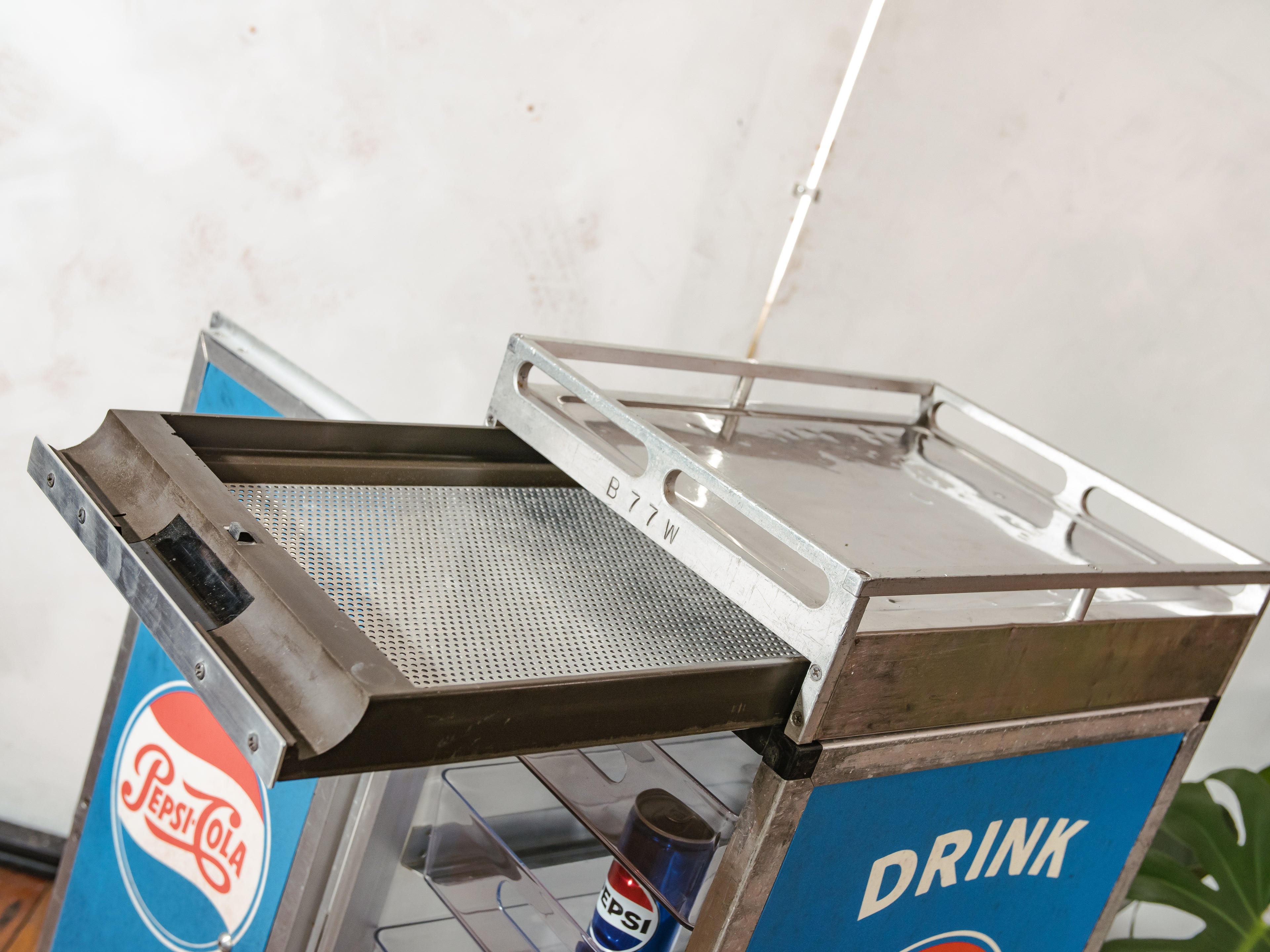 Airplane Trolley Upcycled Pepsi Cola Theme by Lufthansa, Vintage Retro Aviation Storage Cabinet, Airplane Galley Rolling Bar Cart