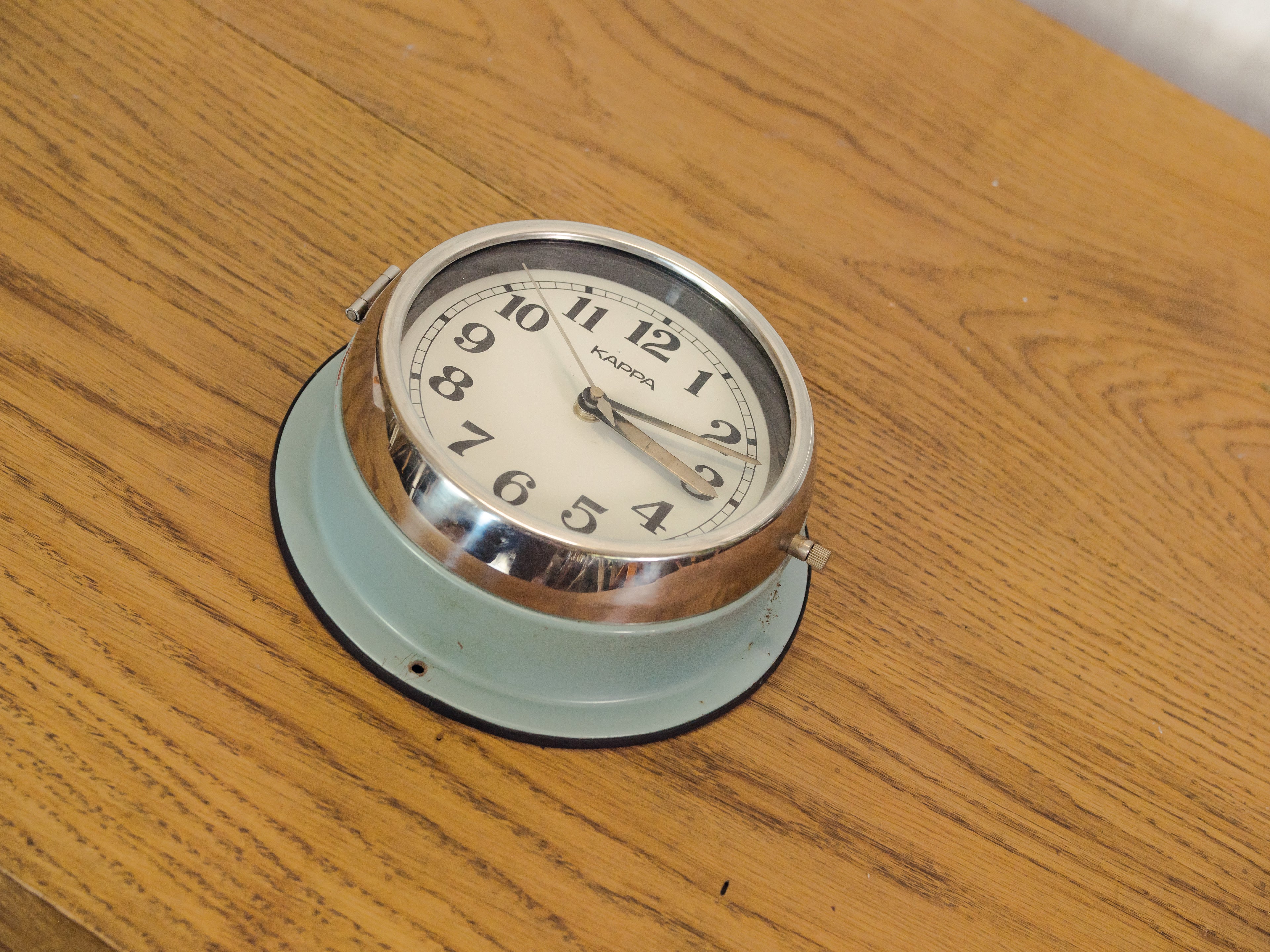 Kappa Vintage Blue Industrial Steel Slave Wall clock, Quartz Maritime Nautical ship Time clock produced in Korea