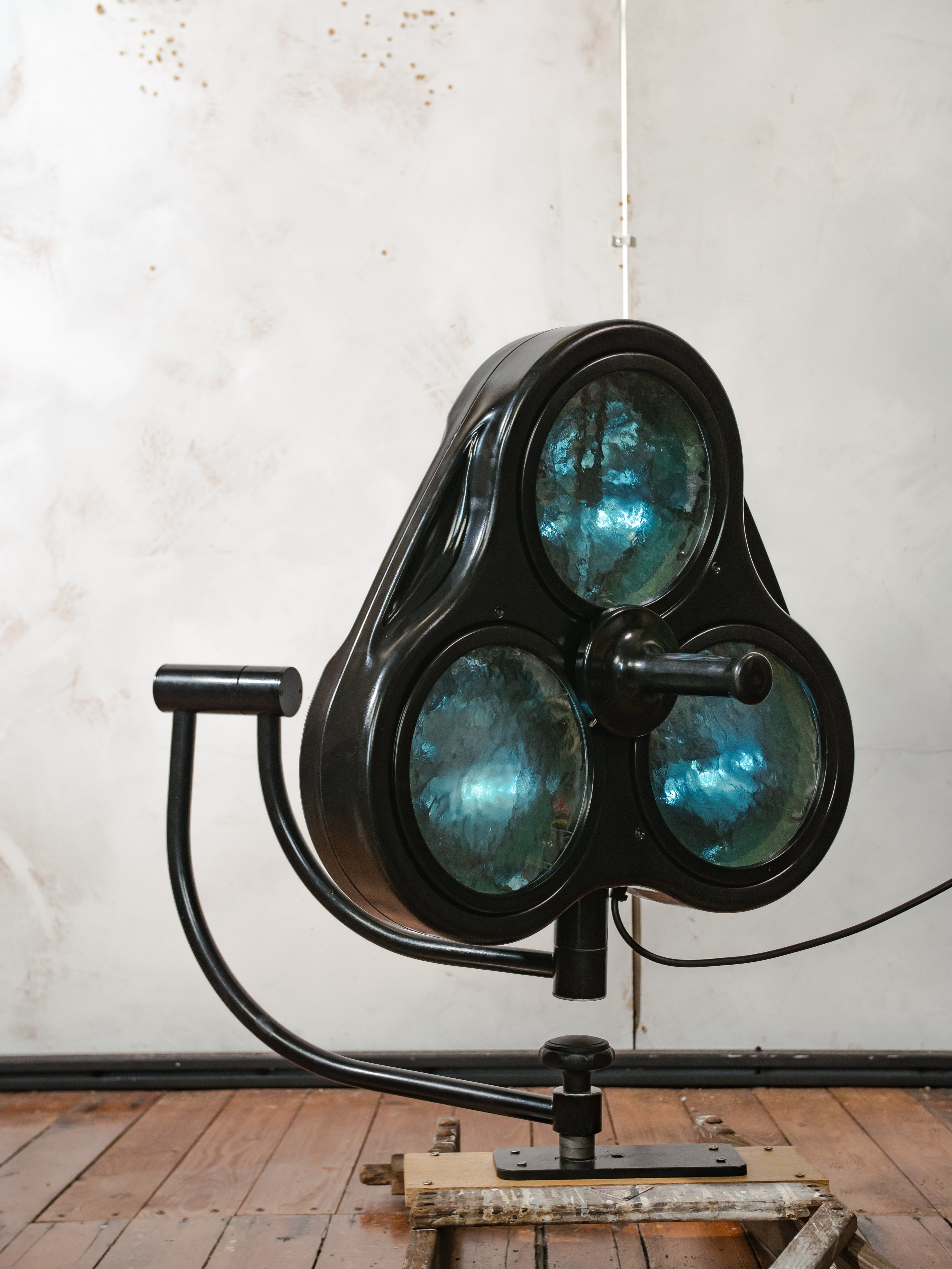 Vintage industriële operatielamp van Heraeus Hanaulux London | Retro medische Upcycled operatielamp ziekenhuis