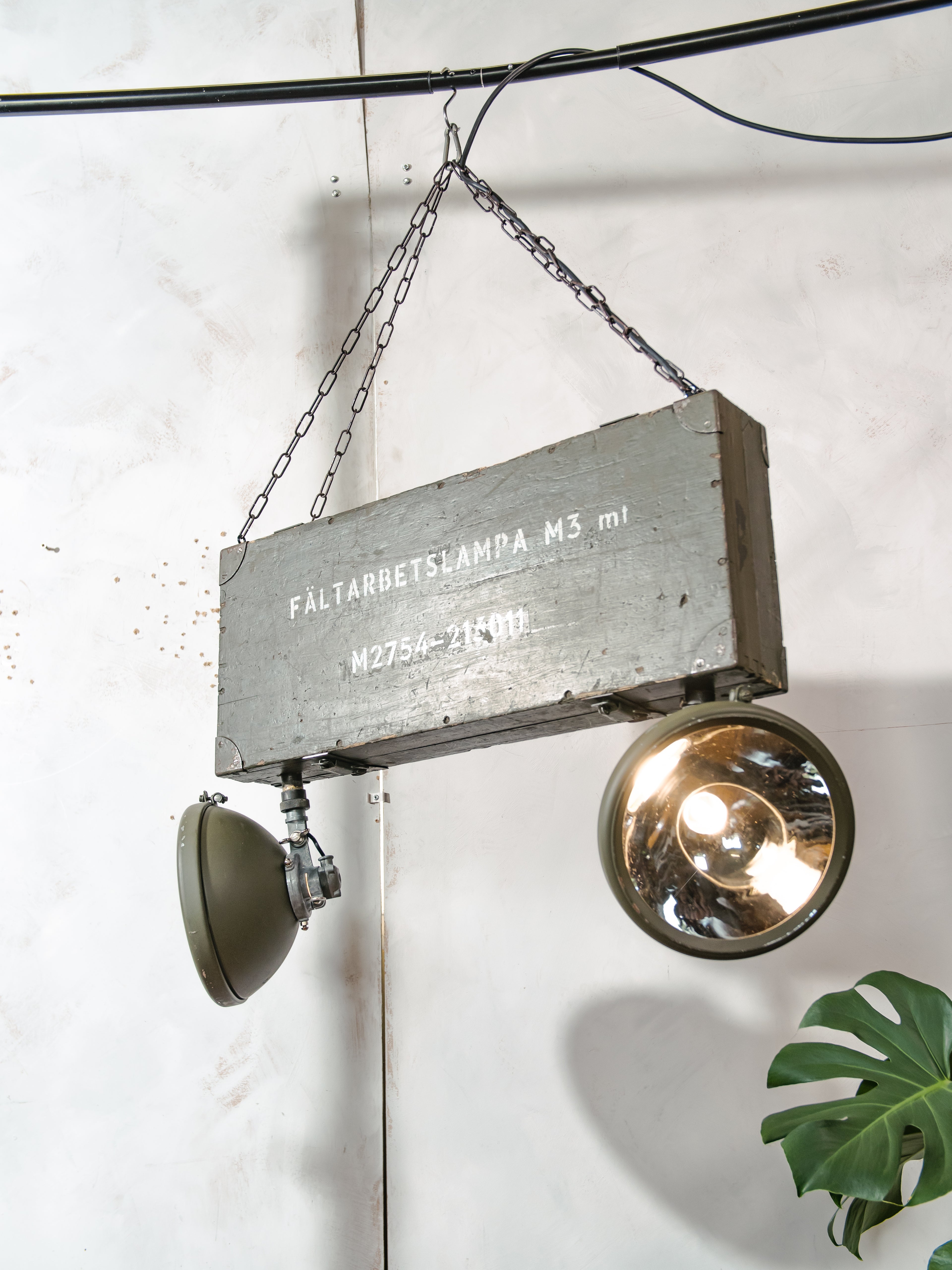 One-of-a-Kind Industrial Rustic Pendant Light, Unique Vintage Army Crates & Field Lamps, Adjustable Chandelier Bar Pool Table Lamp
