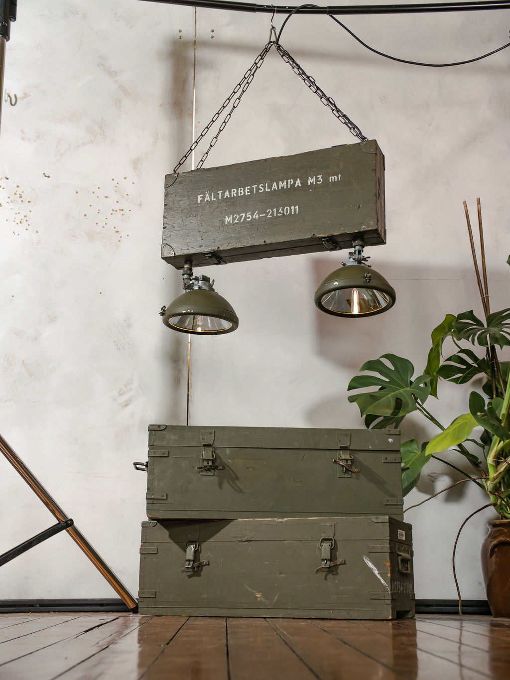 One-of-a-Kind Industrial Rustic Pendant Light, Unique Vintage Army Crates & Field Lamps, Adjustable Chandelier Bar Pool Table Lamp