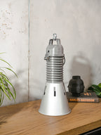 Vintage industrial Pendant Light Philips, Aluminum 1950s XXL Gray Factory Lamp - Cast Aluminium Kitchen Island lighting - Made in Holland