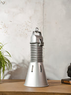 Vintage industrial Pendant Light Philips, Aluminum 1950s XXL Gray Factory Lamp - Cast Aluminium Kitchen Island lighting - Made in Holland