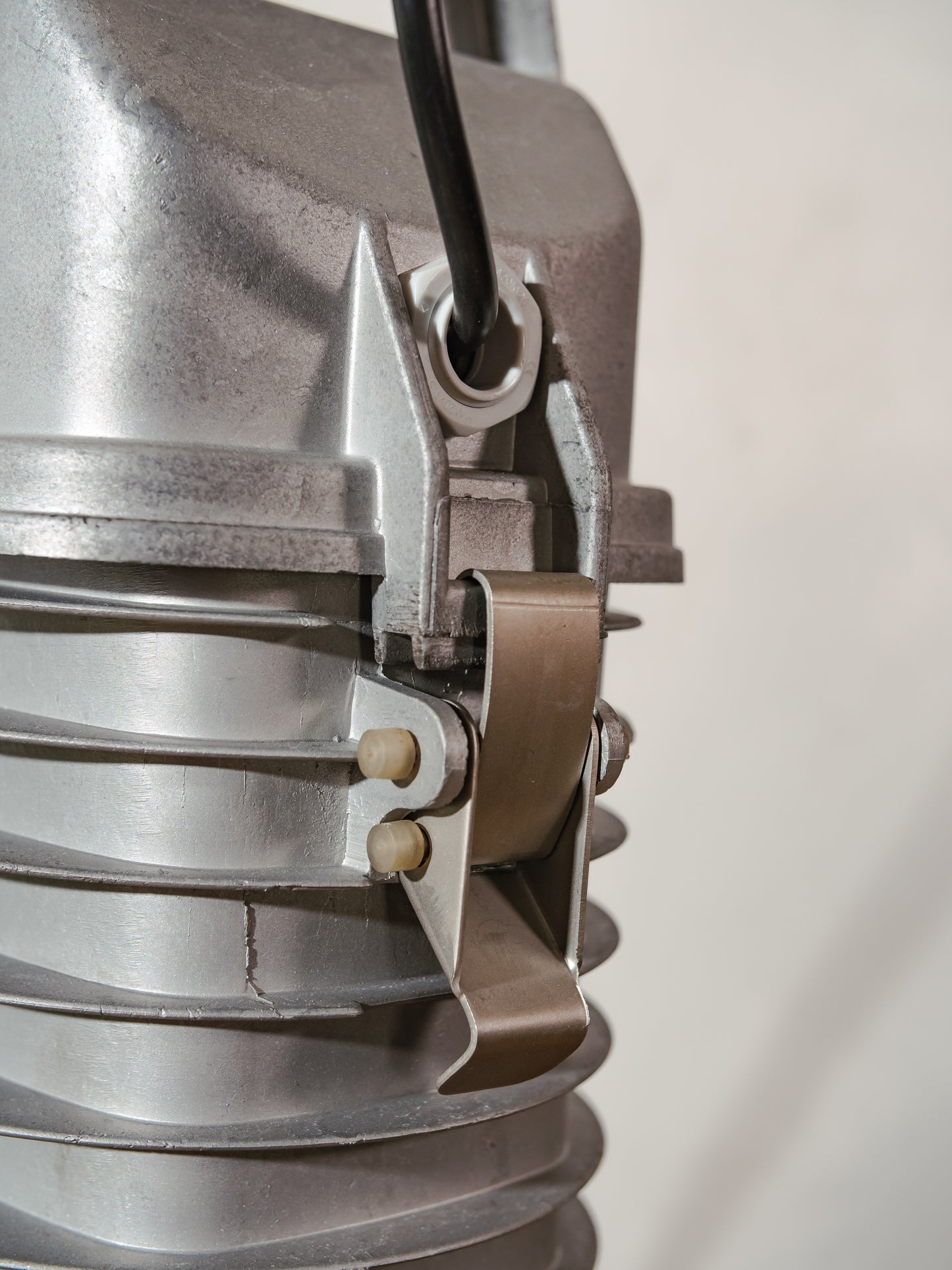 Vintage industriële hanglamp Philips, aluminium jaren 50 XXL grijze fabriekslamp - Gegoten aluminium keukeneilandverlichting - Gemaakt in Nederland