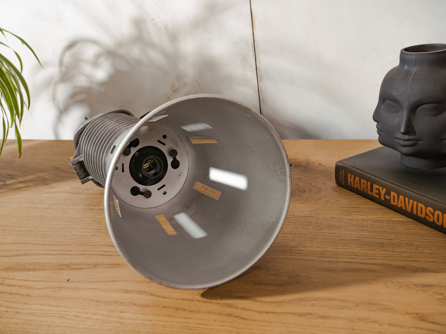 Vintage industriële hanglamp Philips, aluminium jaren 50 XXL grijze fabriekslamp - Gegoten aluminium keukeneilandverlichting - Gemaakt in Nederland