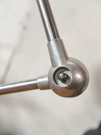 Polished 1950s Jieldé 2 Arm French Workshop Lamp on Brake disc, Jielde light, Vintage Designer Desk Lamp made by Jean Louis Domecq