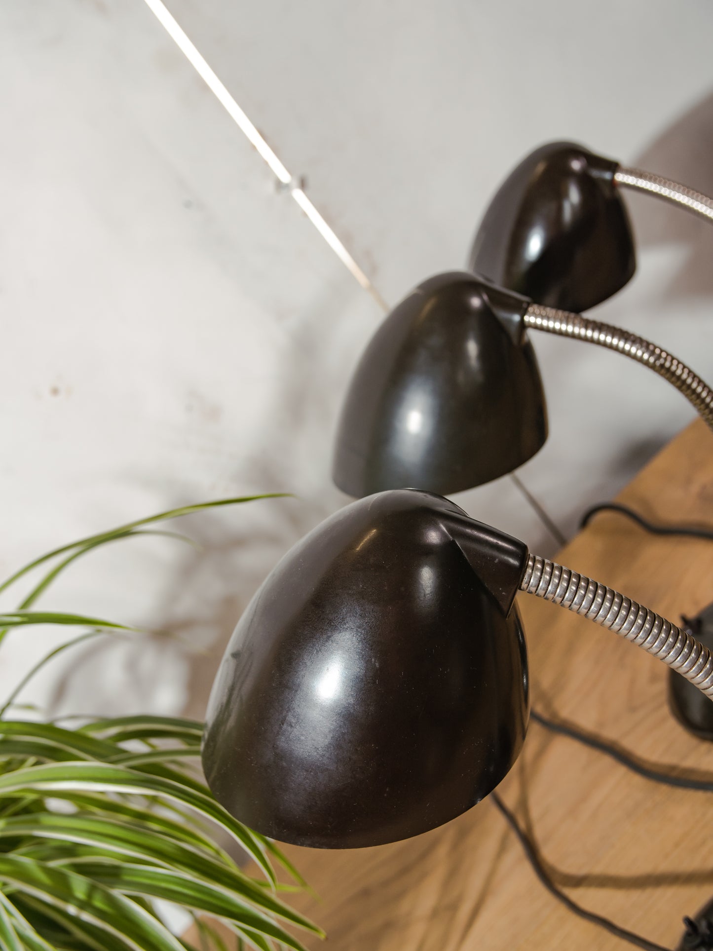 Vintage Eric Kirkman Cole bakelieten lamp, model 11105, Bauhaus bureaulamp uit de jaren 50, verstelbare zwanenhals tafel, designverlichting