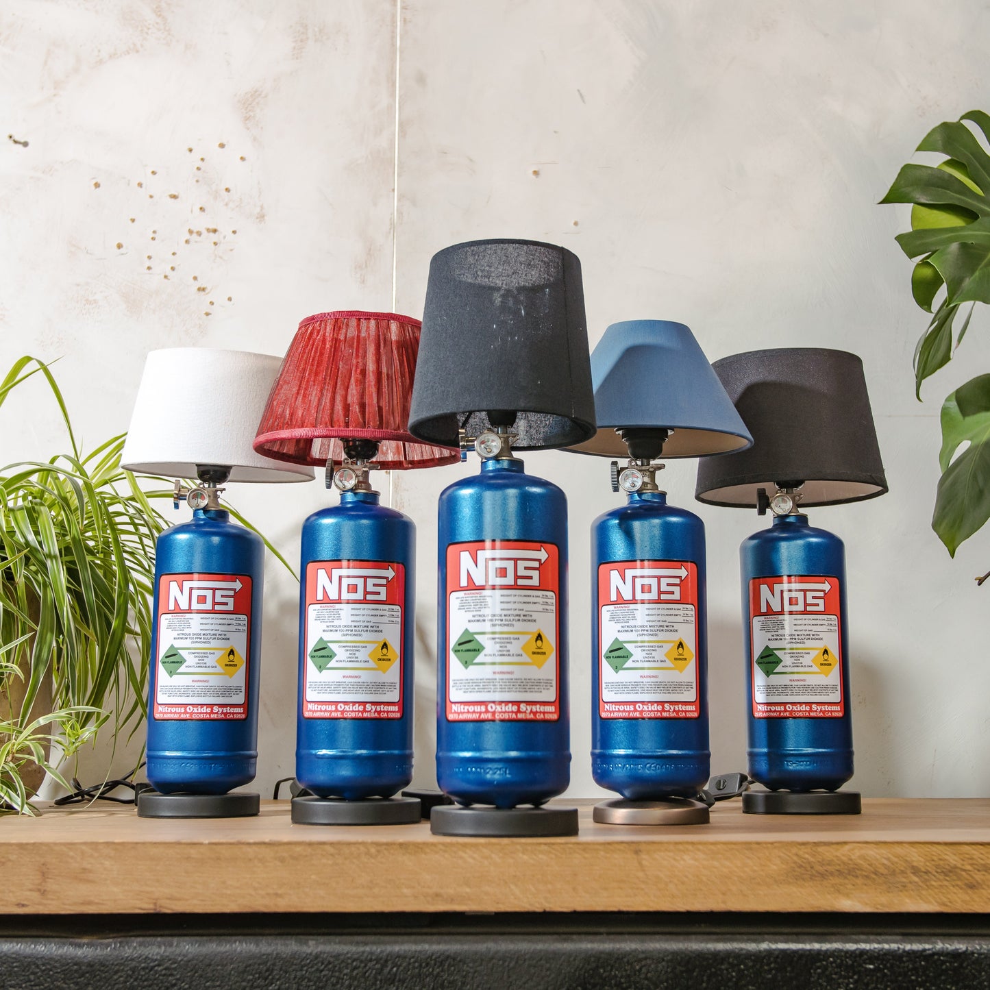 NOS Nitrous Bottle Metal Desk Lamp, Fast and Furious inspired Upcycled Tuning Light, Car Enthusiast Gift, Racing Decor for Office & Garage