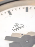 1930s Small Station Clock by Siemens, Ø30 CM, Satin Black Industrial Factory Clock, Converted to Quartz mechanism