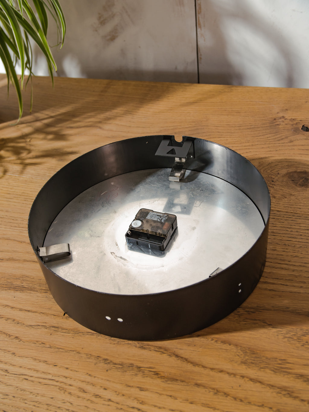 1930s Small Station Clock by Siemens, Ø30 CM, Satin Black Industrial Factory Clock, Converted to Quartz mechanism