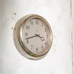 Vintage metal Wall Clock, Siemens Dial face 1970s, Art Deco Kitchen Decor, Converted to Quartz Mechanism on battery, Diameter 32CM