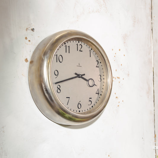 Vintage metal Wall Clock, Siemens Dial face 1970s, Art Deco Kitchen Decor, Converted to Quartz Mechanism on battery, Diameter 32CM