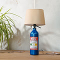 NOS Nitrous tafellamp, blauwe metalen fles, gerecyclede brandblusser Tuners lamp, cadeau voor autoliefhebbers, racedecoratie, met lampenkap