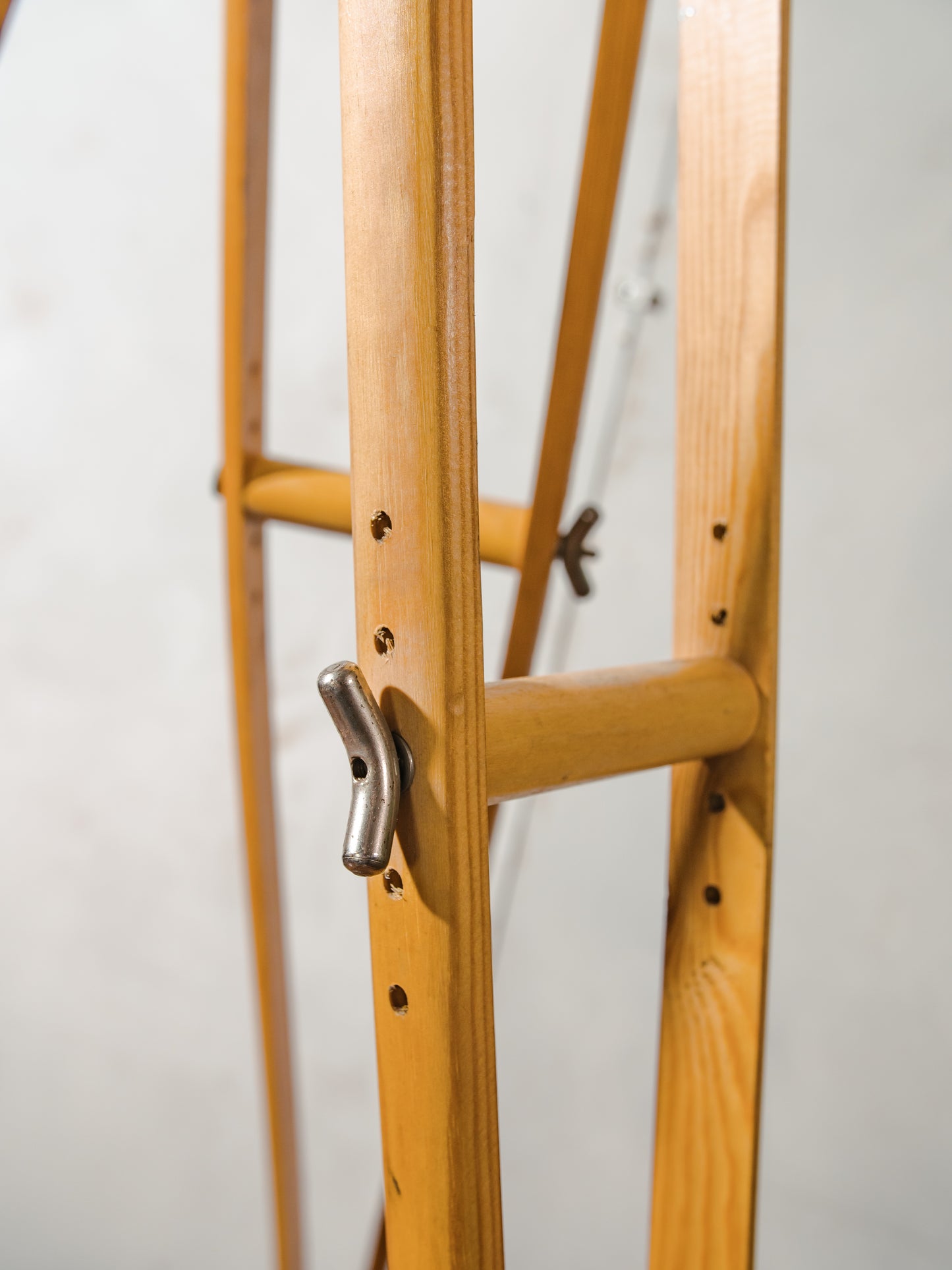 Black Hospital 3-way Floor Lamp, Upcycled MCM Spotlight on Wooden Crutches Tripod, Retro Surgery Statement Lighting Loft & Studio