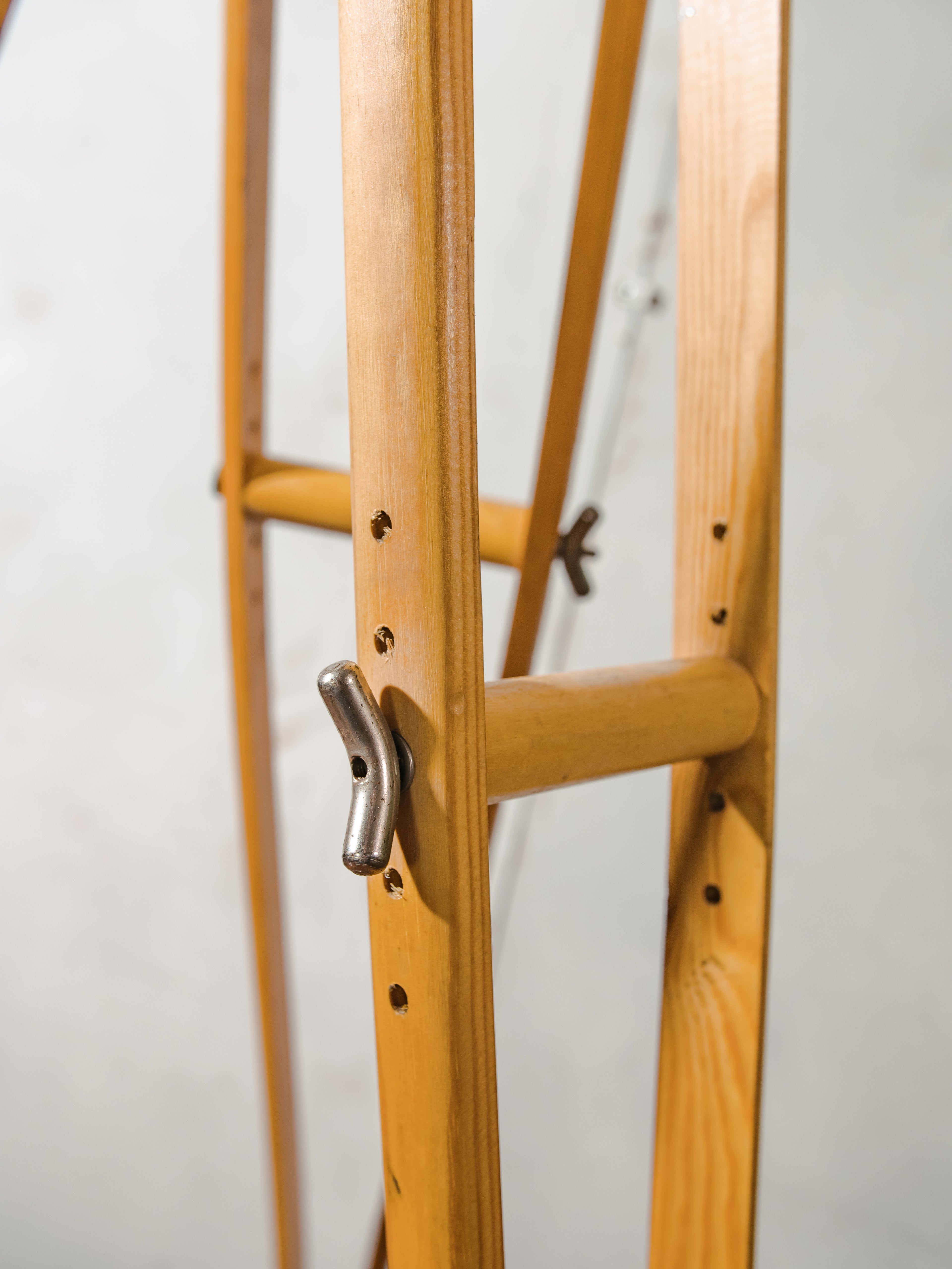 Black Hospital 3-way Floor Lamp, Upcycled MCM Spotlight on Wooden Crutches Tripod, Retro Surgery Statement Lighting Loft & Studio
