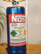 NOS Nitrous Oxide Bottle Metal Desk Lamp, Street Racing inspired Upcycled Car Tuning Light, Automotive Enthusiast Gift, Mancave decor