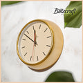 Gouden Mid-Century Gibson Baume &amp; Co LTD London Wandklok, Retro uurwerk, Cadeau housewarming Art Deco Interieurontwerp