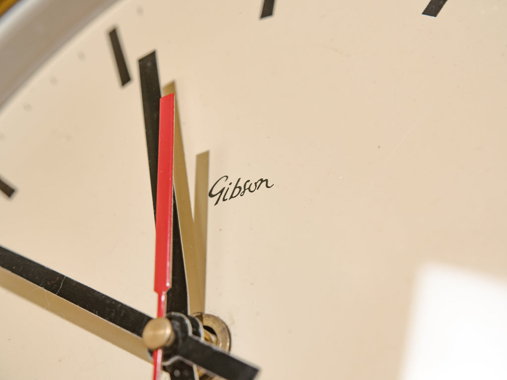 Gouden Mid-Century Gibson Baume &amp; Co LTD London Wandklok, Retro uurwerk, Cadeau housewarming Art Deco Interieurontwerp
