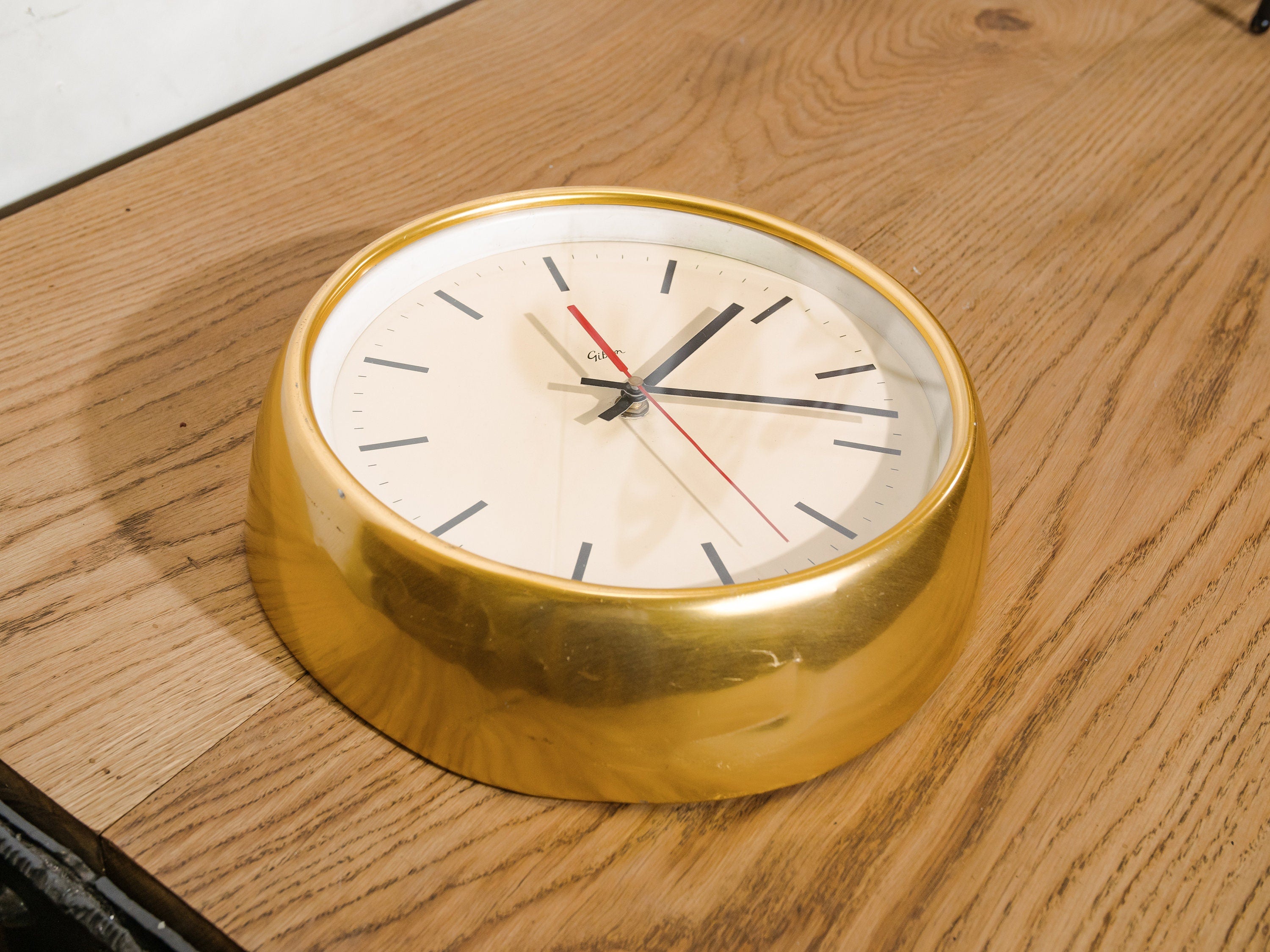 Gold Mid-Century Gibson Baume & Co LTD London Wall clock, Retro timepiece, Gift housewarming Art Deco Interior design