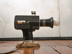 Videocamera bureaulamp, Pallas Super 8 TL-300 Super 8 filmcamera jaren 70 bureaulamp, Filmmaker nachtkastje lamp, Cinematografie tafellamp