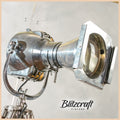 Mid-century Theaterlamp Staande lamp, Gepolijste Strand Electric Patt 23N Jaren 60 op Teakhouten Verstelbare Statief, Vintage Filmspot