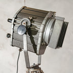 Theatre Floor lamp Spotlight on Wooden Standard, Vintage Stage light by VEB NARVA Aka Electric 1980s on Teak Tripod
