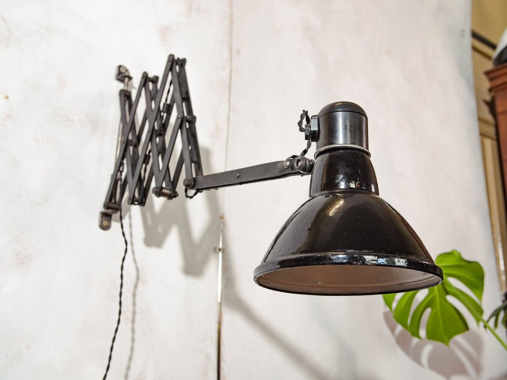 FABRILUX Schaarlamp Jaren 30, Antieke Bauhauslamp, Harmonica Wandlamp, Werkplaatslamp ZELDZAAM Dr. Ing. Schneider &amp; Co