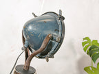 Antique Searchlight Floor lamp, Vintage Headlight on Chrome Tripod, One of a kind Projector lighting Brass parts