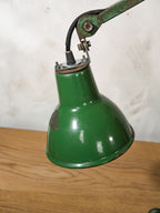 EDL four-arm machinist lamp in original green, 1950s, detail view 3
