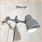 Small SIS Wall Lamp Swing Arm 1950s, Bauhaus Retro Gray Vintage Wall mounted light or Desk Mounted Lamp, Factory Machinery drawing lamp