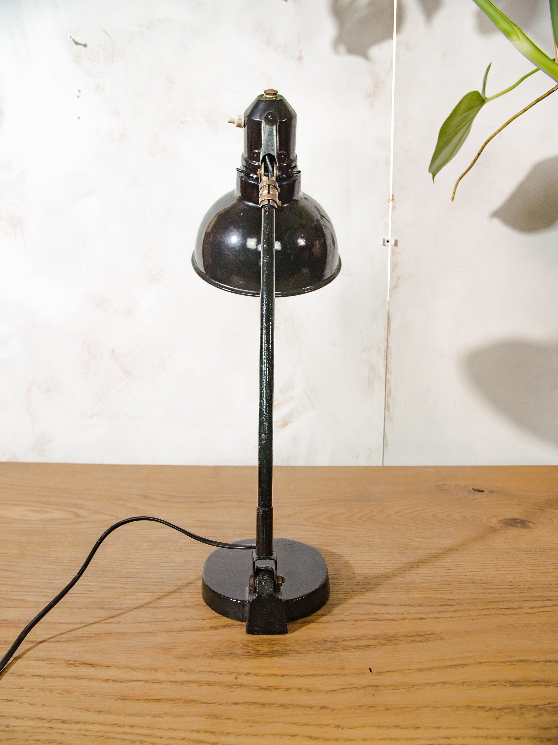 Antique Black SIS Table Lamp 1940s, Bauhaus Black Vintage Desk light, Art Deco lighting, Collectors item