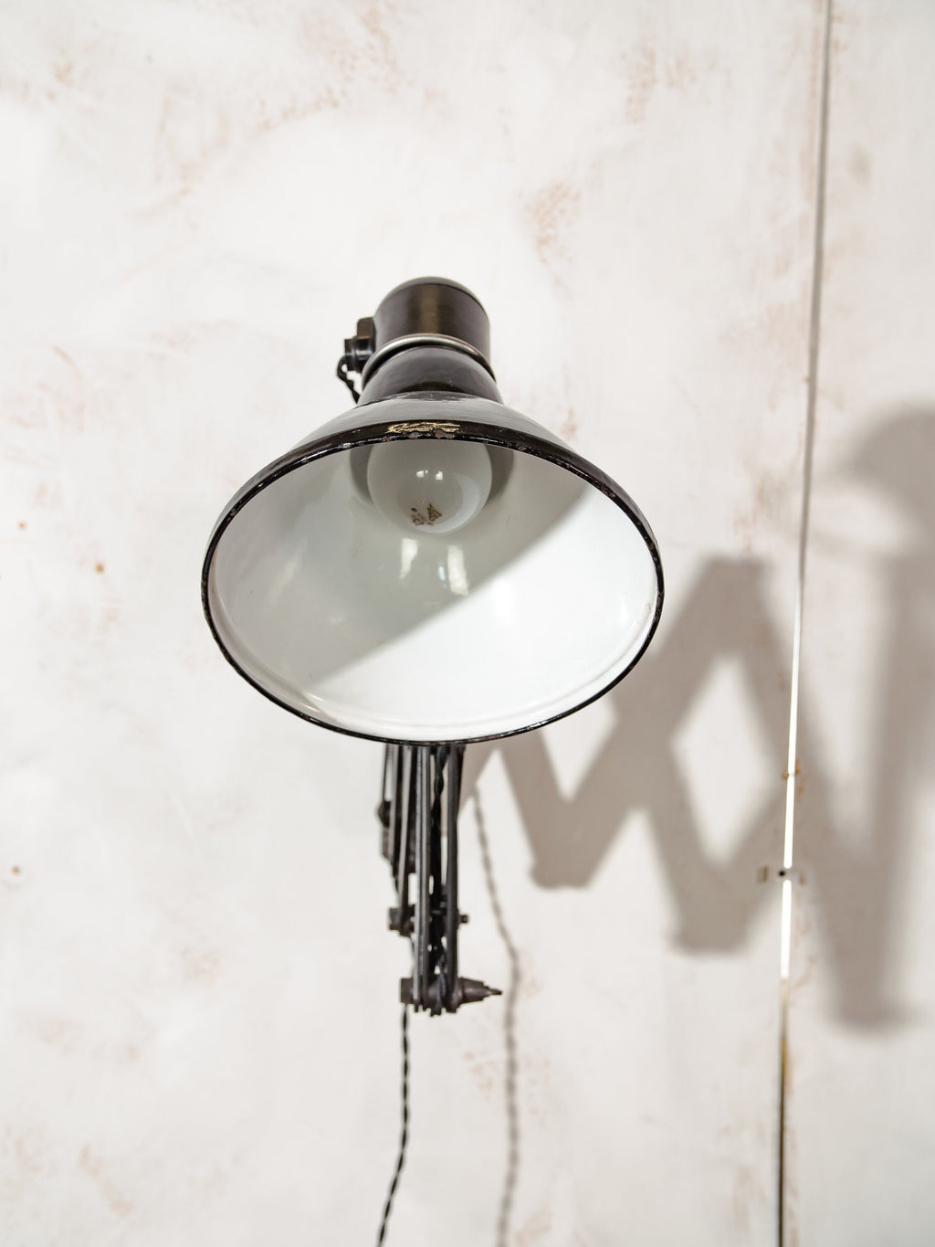 FABRILUX Schaarlamp Jaren 30, Antieke Bauhauslamp, Harmonica Wandlamp, Werkplaatslamp ZELDZAAM Dr. Ing. Schneider &amp; Co