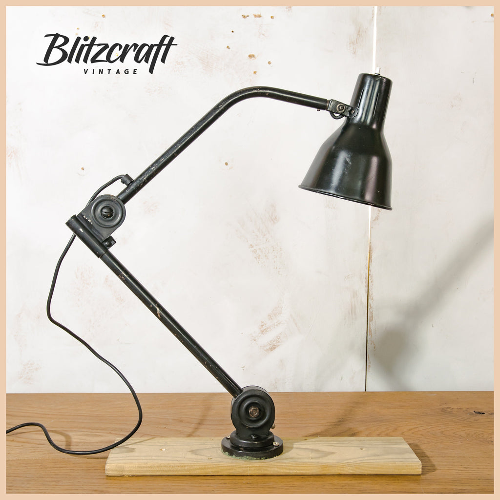 Hala Zeist Model 122 swing arm lamp, black, 1940s, detail view 2