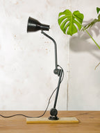 Hala Zeist Model 122 swing arm lamp, black, 1940s, detail view 4