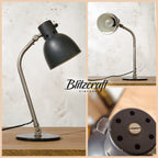 Hala Desk Lamp Model 98 by H. Busquet, 1950s, Black Metal Office lighting, 1950s Factory Desk light
