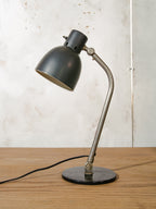 Hala Desk Lamp Model 98 by H. Busquet, 1950s, Black Metal Office lighting, 1950s Factory Desk light