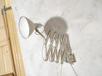 Large White Scissor Lamp 1960s by Hala Zeist, Model 110 Wall light, Harmonica Light, Bauhaus Lampshade, Accordion Sconce