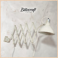 Large White Scissor Lamp 1960s by Hala Zeist, Model 110 Wall light, Harmonica Light, Bauhaus Lampshade, Accordion Sconce