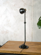 Black 1940s Philips Table Machine Lamp on Disc Brake, Bauhaus Machinery light from Factory, Desk lamp Vintage Collectors item Lighting