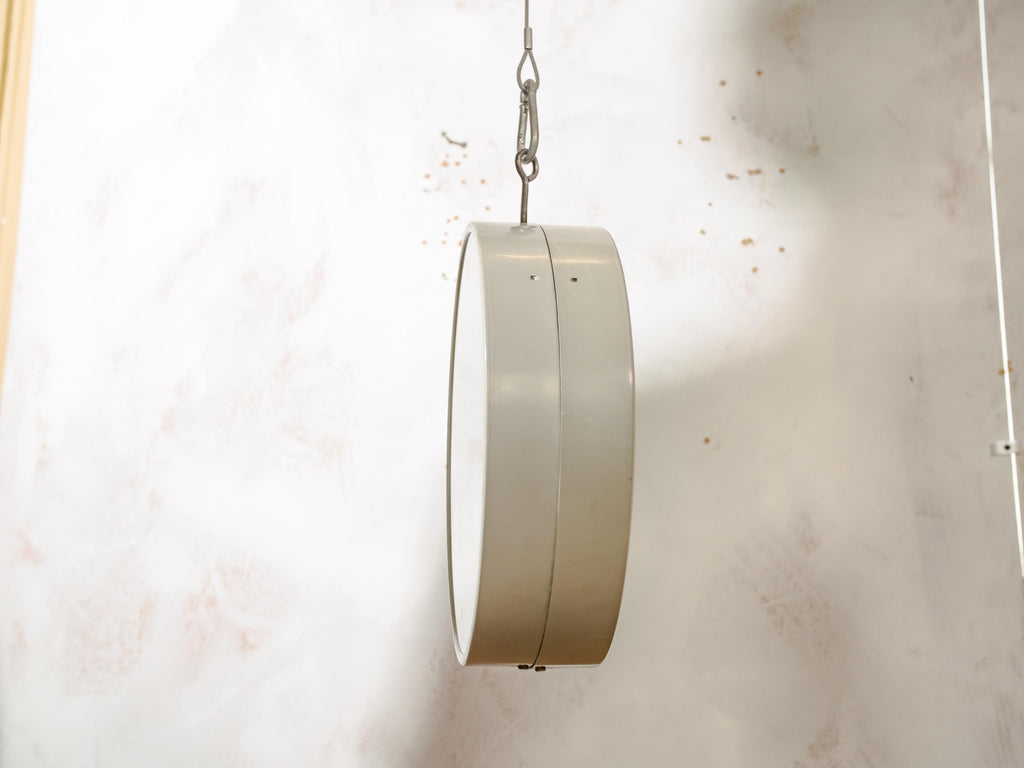 Double Sided SIEMENS Hanging Station Clock 1970s, Diameter 28CM, Unique Industrial Factory decor