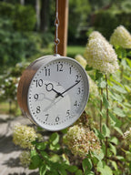 Double Sided SIEMENS Hanging Station Clock 1970s, Diameter 28CM, Unique Industrial Factory decor