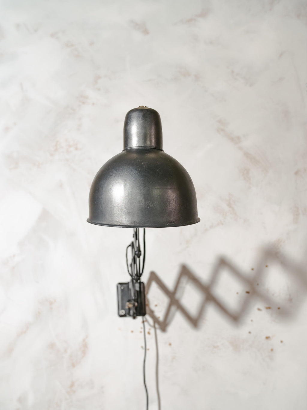 Renovated Machine Black ADEM Scissor Wall Lamp 1940s, Unique Wall Accordion Light, Harmonica Lighting, Dutch Design lamps