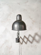 Renovated Machine Black ADEM Scissor Wall Lamp 1940s, Unique Wall Accordion Light, Harmonica Lighting, Dutch Design lamps